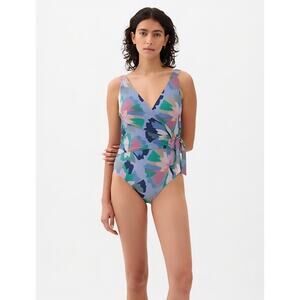 Gap Floral Faux Wrap Front One-piece Swimsuit Size XL NWOT